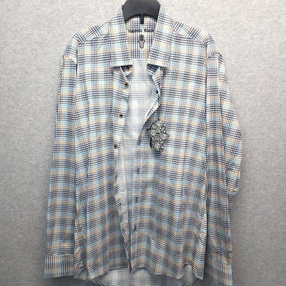 Visconti Black Mens Button Down Shirt Long Sleeve Cotton Medium‎ New GT-1152 - Picture 2 of 15